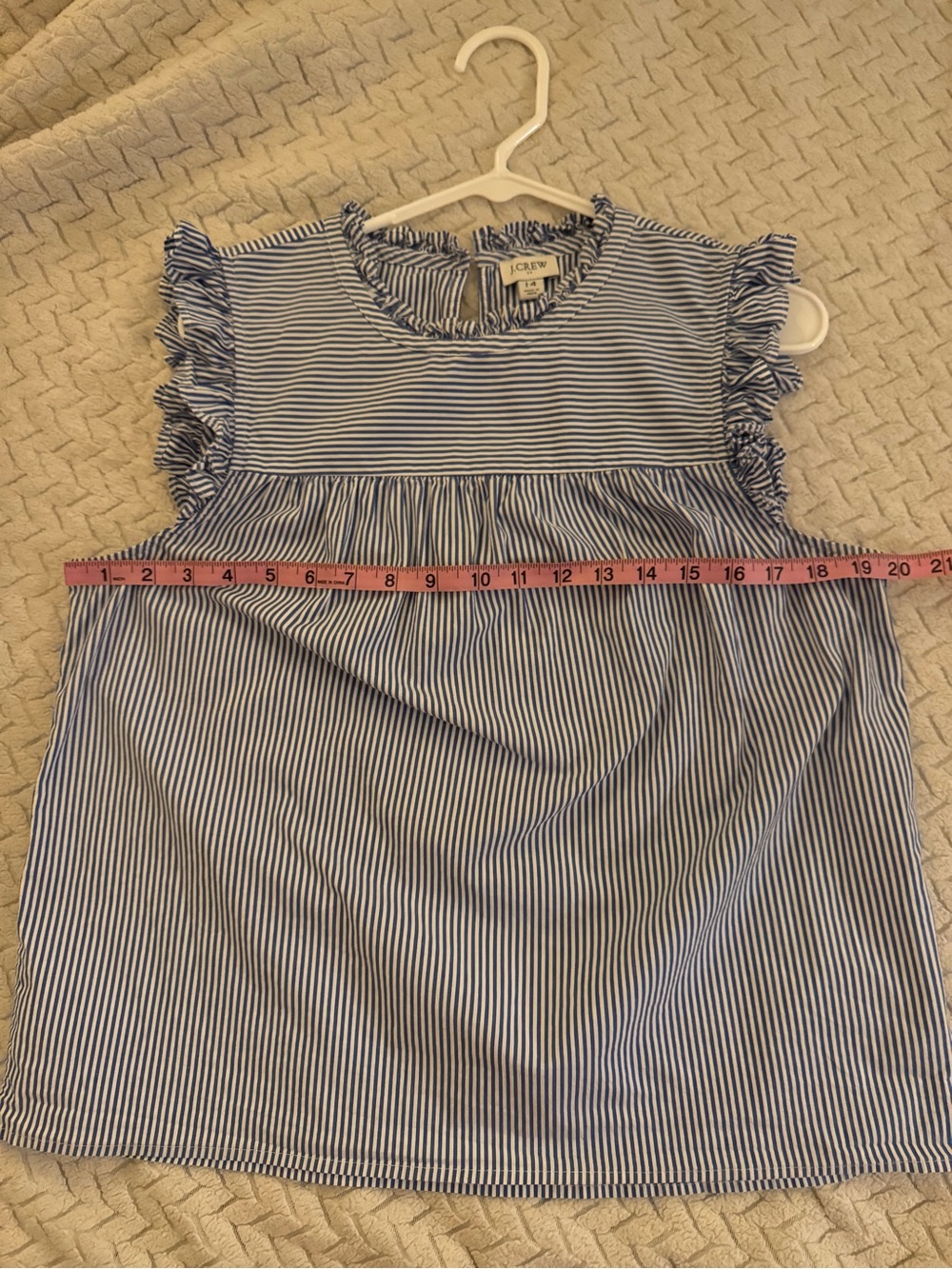 J. Crew Blue and White Striped Sleeveless Blouse - Picture 9 of 11